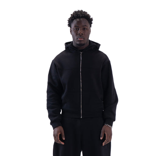 BLACK ZIP-UP