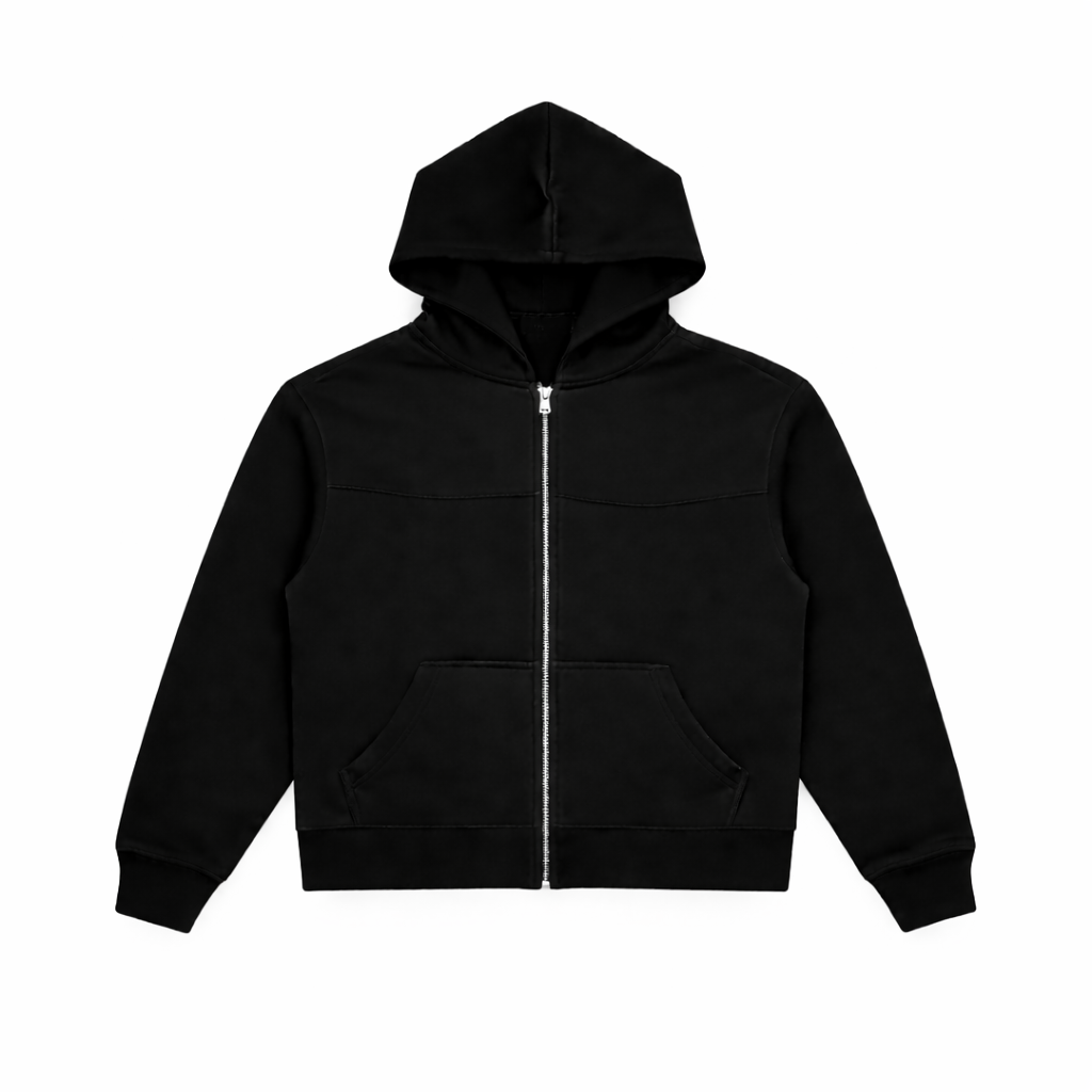 BLACK ZIP-UP