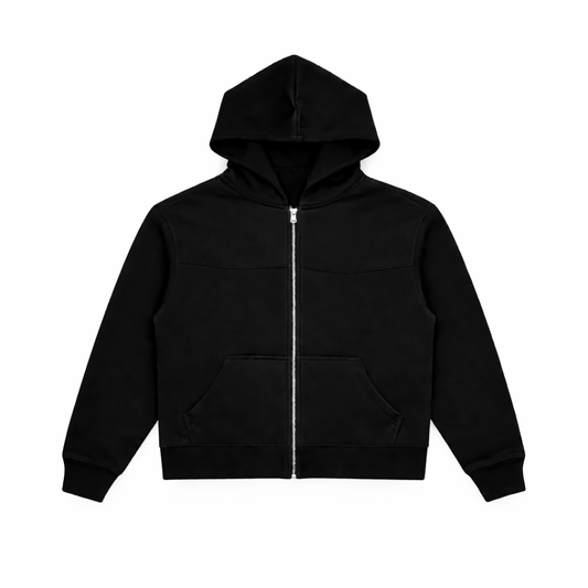 BLACK ZIP-UP