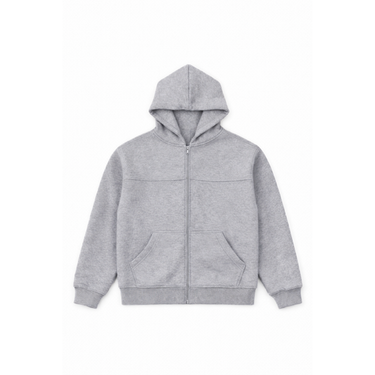 GRAY ZIP-UP